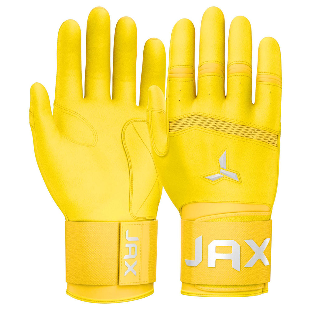 Jax Standout Yellow Strap Cuff Batting Gloves