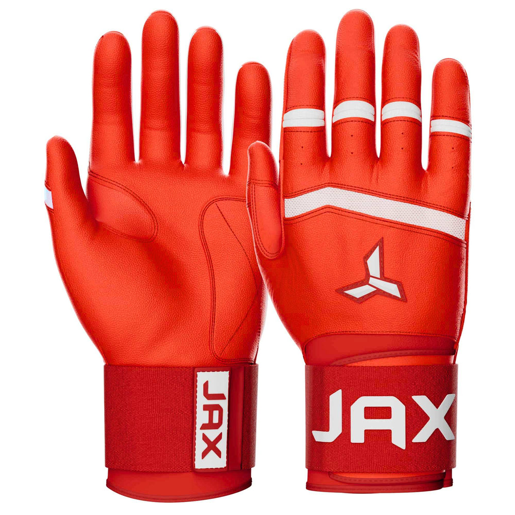 Jax Cherry Red Strap Cuff Batting Gloves
