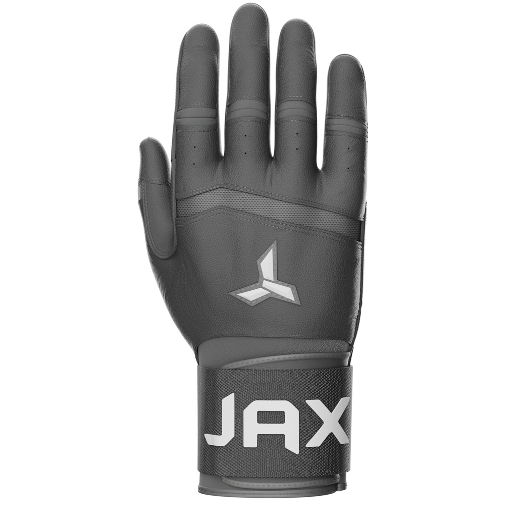 Jax Cool Grey Strap Cuff Batting Gloves