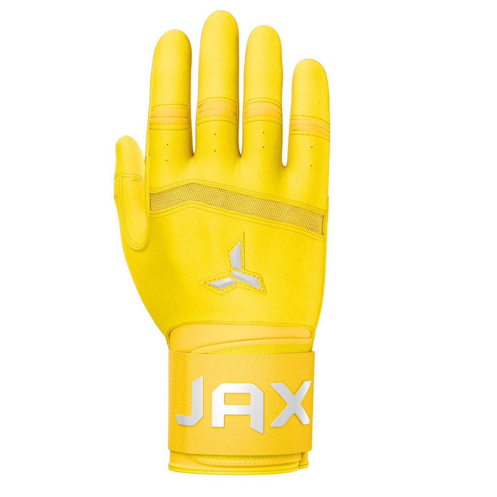 Jax Standout Yellow Strap Cuff Batting Gloves