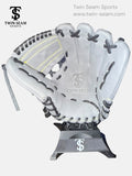 Twin Seam Sports 11.25” Kip Leather Infield Baseball Glove RHT Gray Black Closed Web New