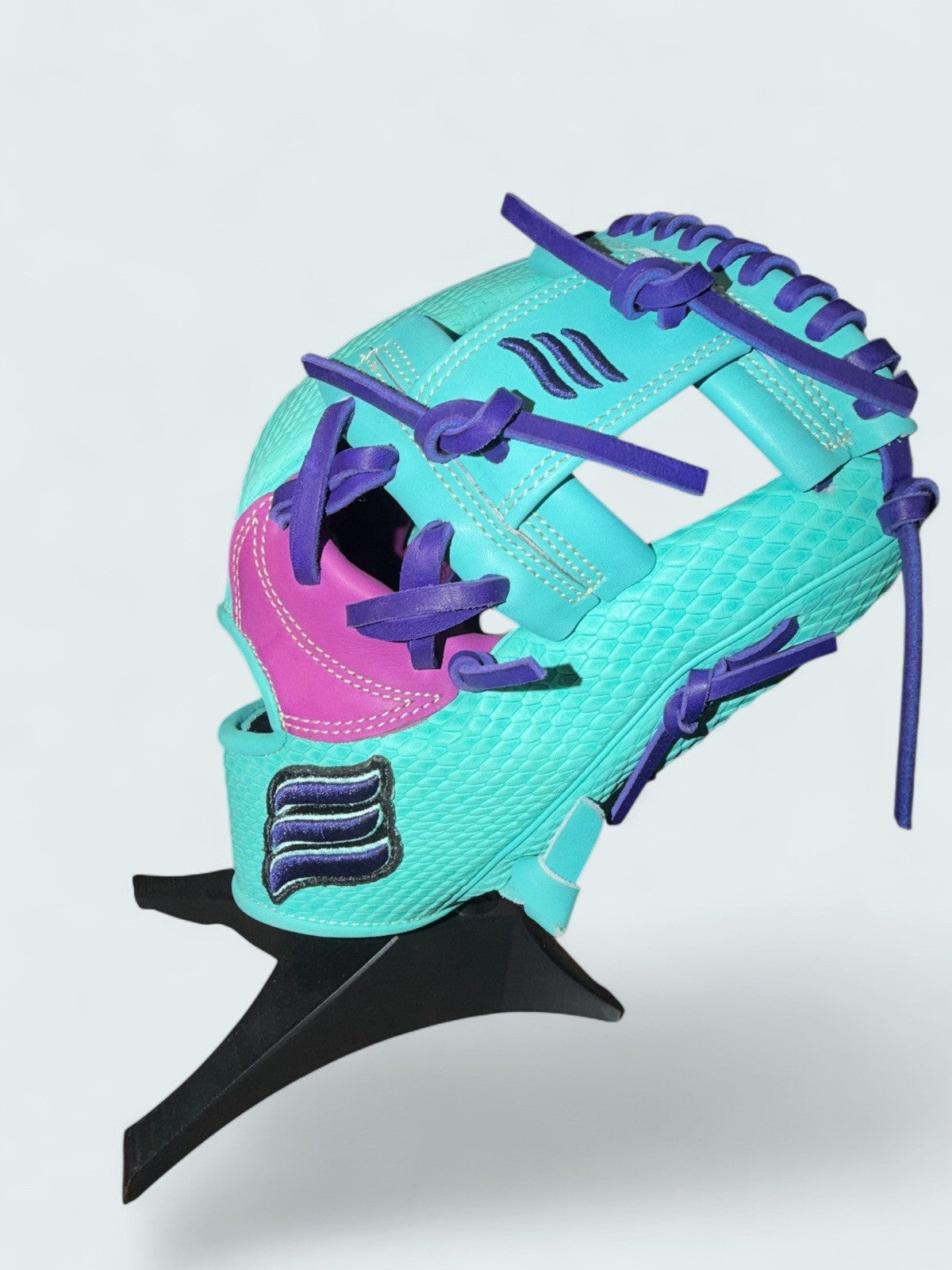 Emery 1417 11.5” Snakeskin-Texture Infield Glove – Purple/Teal