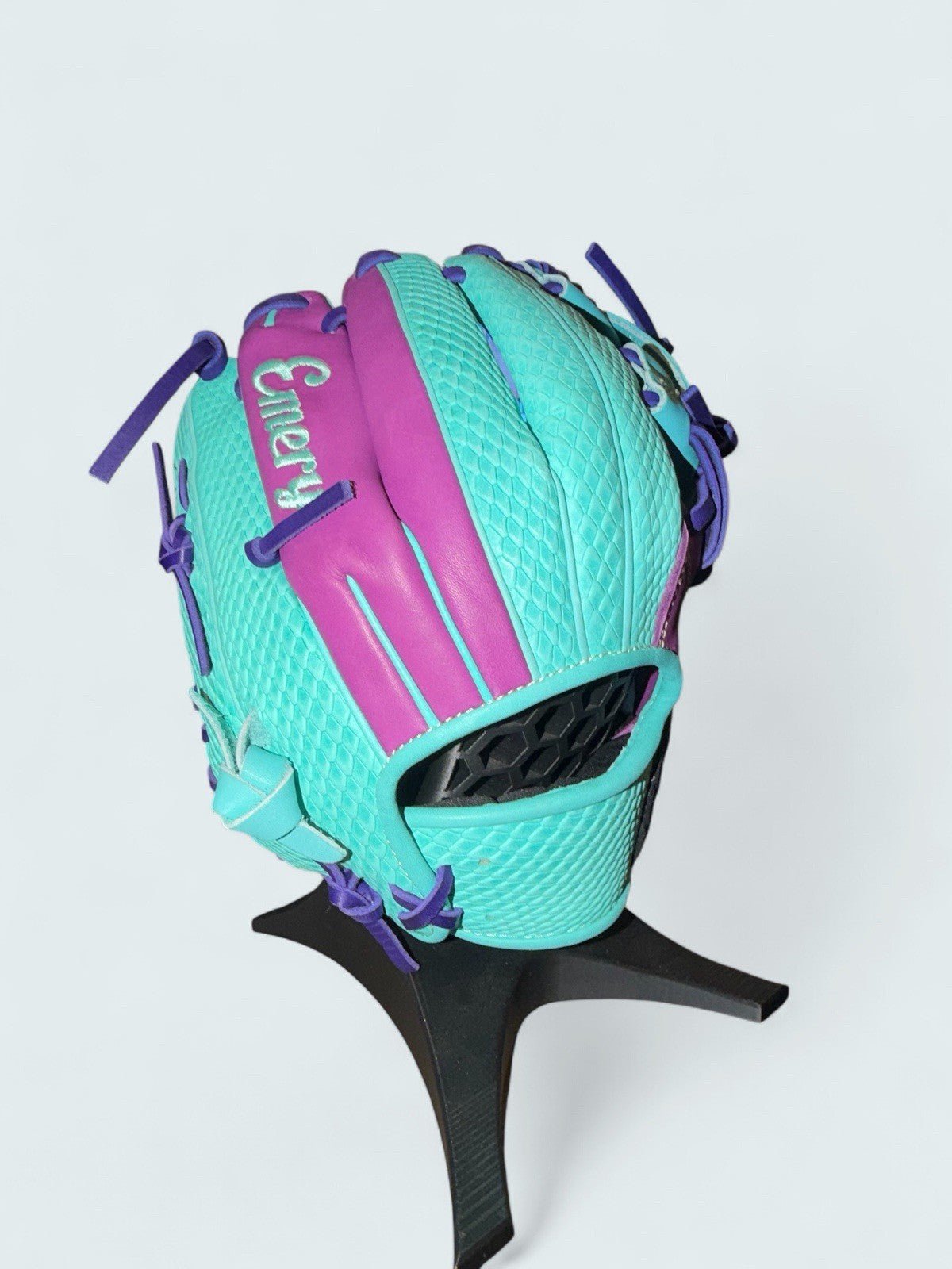 Emery 1417 11.5” Snakeskin-Texture Infield Glove – Purple/Teal