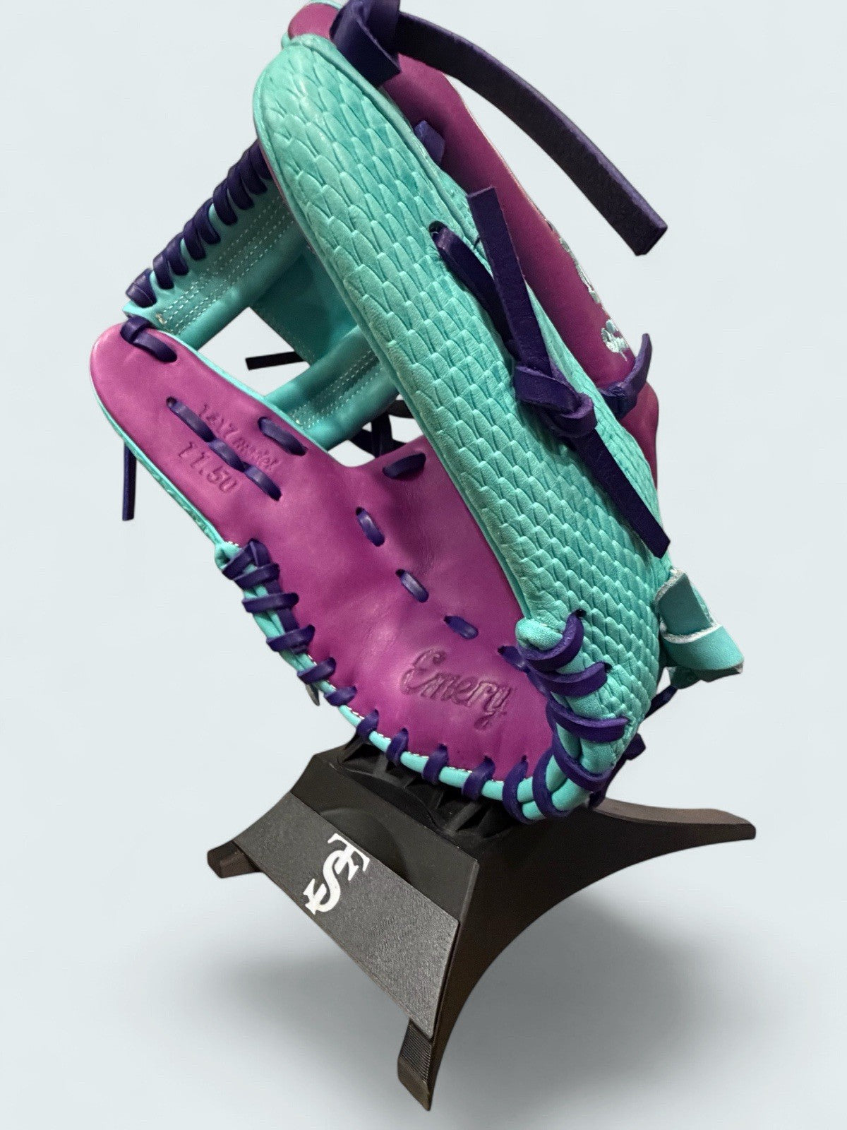 Emery 1417 11.5” Snakeskin-Texture Infield Glove – Purple/Teal