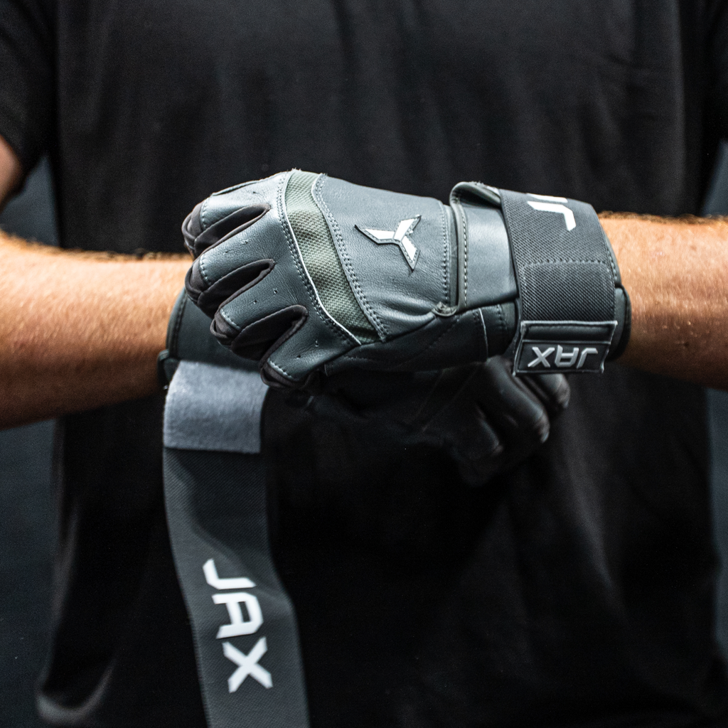 Jax Cool Grey Strap Cuff Batting Gloves