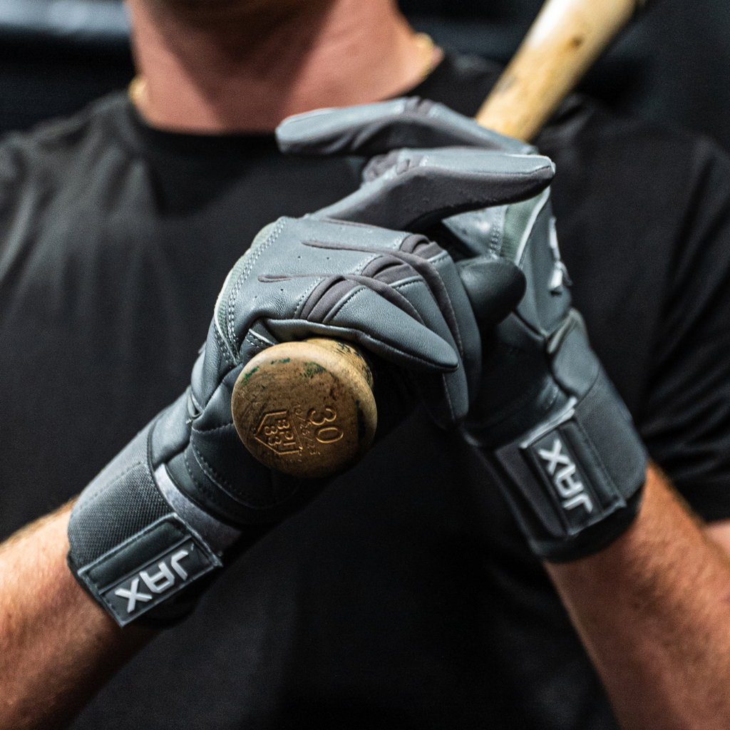 Jax Cool Grey Strap Cuff Batting Gloves