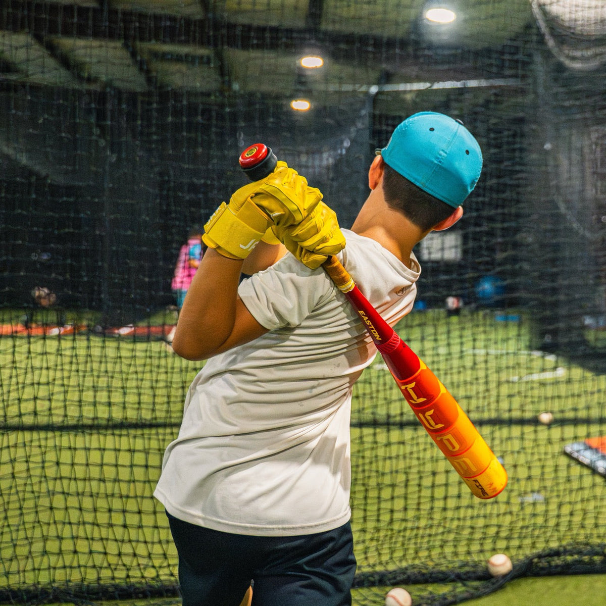 Jax Standout Yellow Strap Cuff Batting Gloves