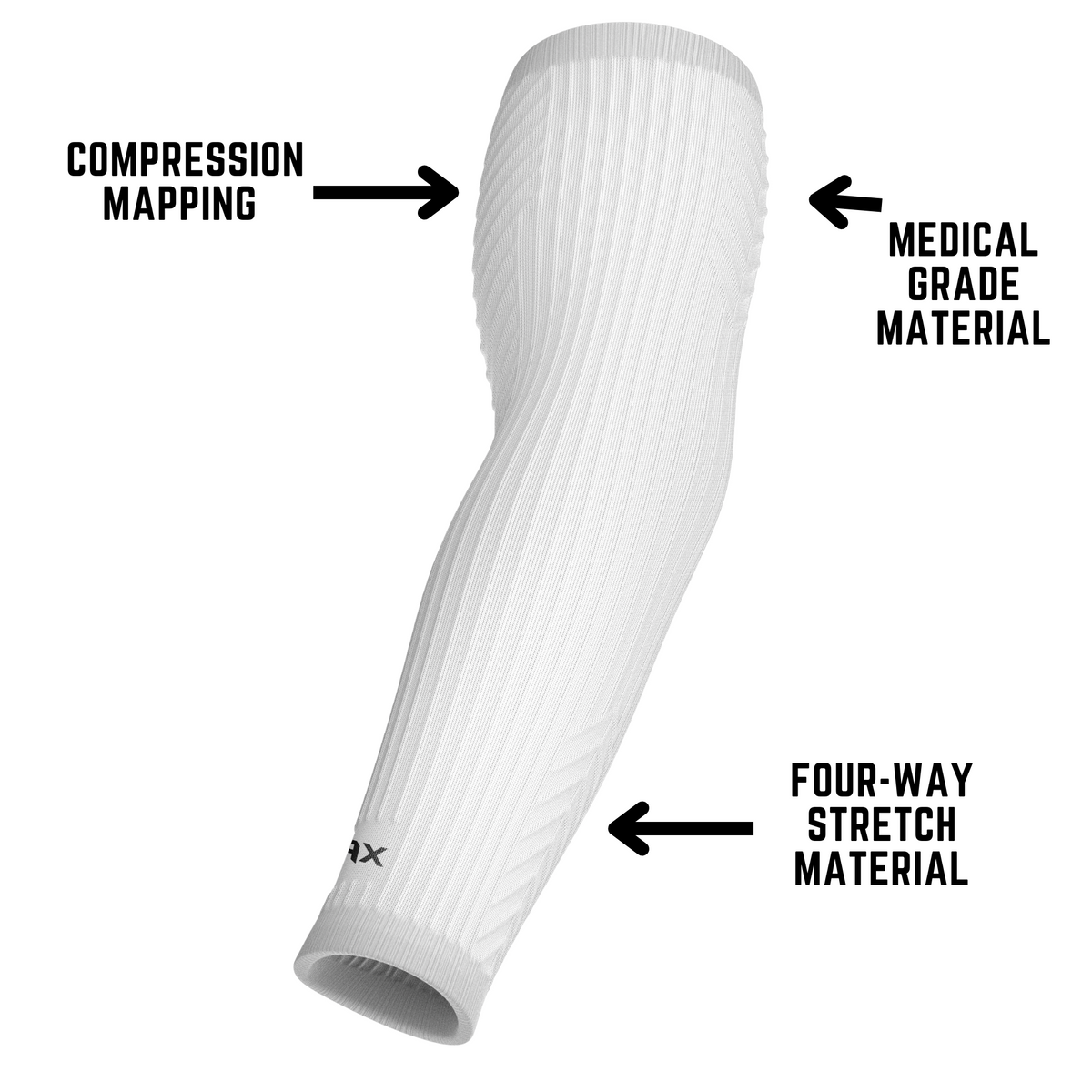 Jax White Compression Arm Sleeve