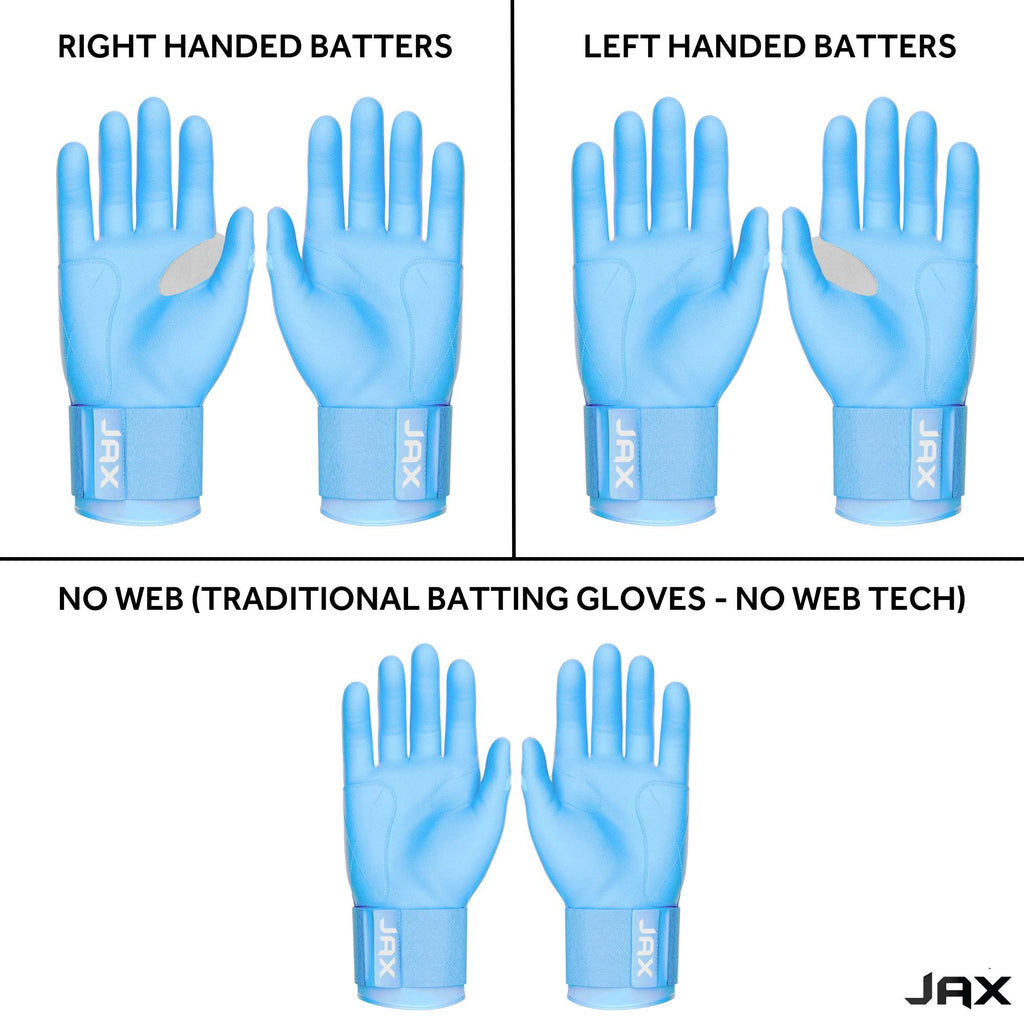 Jax Baby Blue Strap Cuff Batting Gloves
