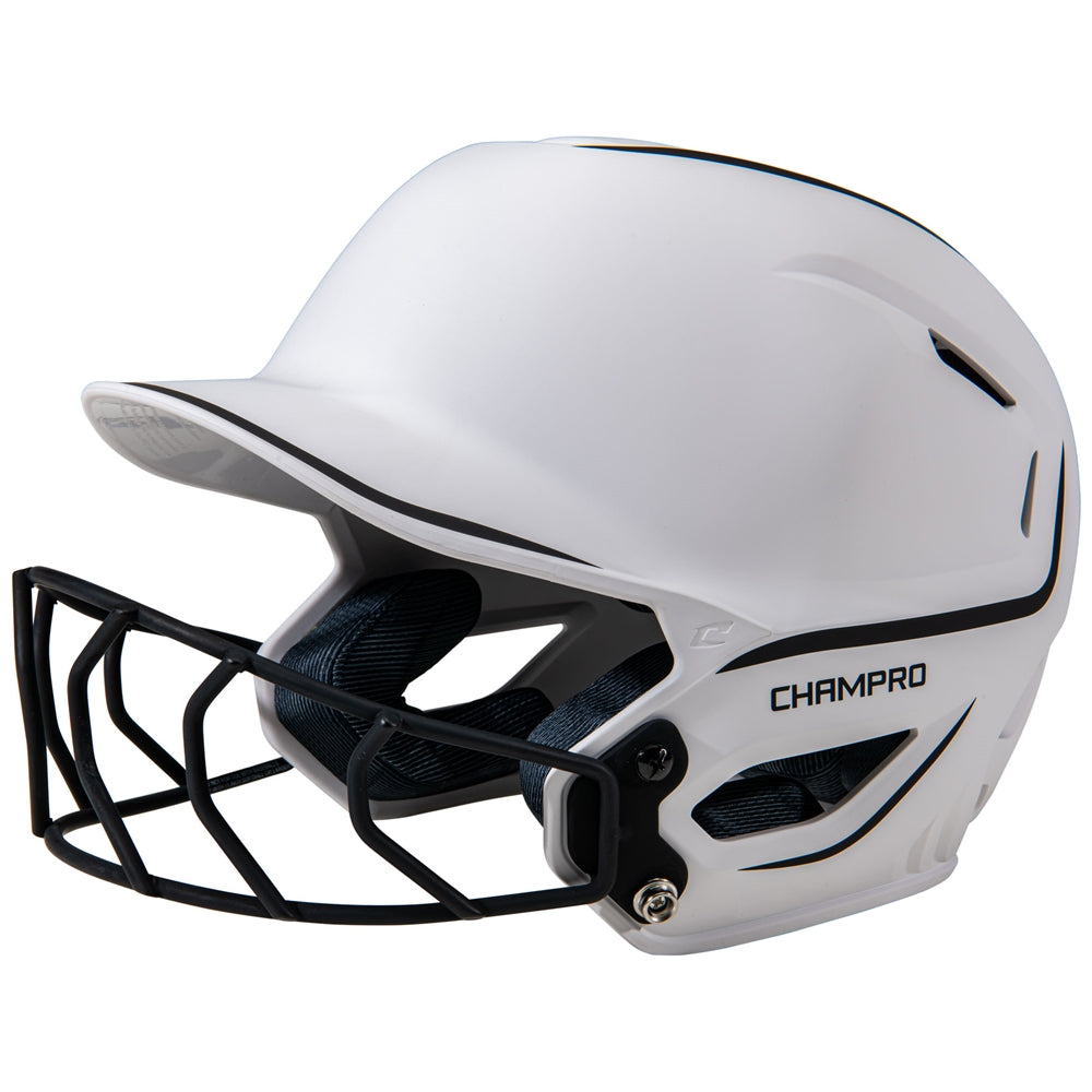 HXE Two-Tone Matte Softball Batting Helmet with Facemask