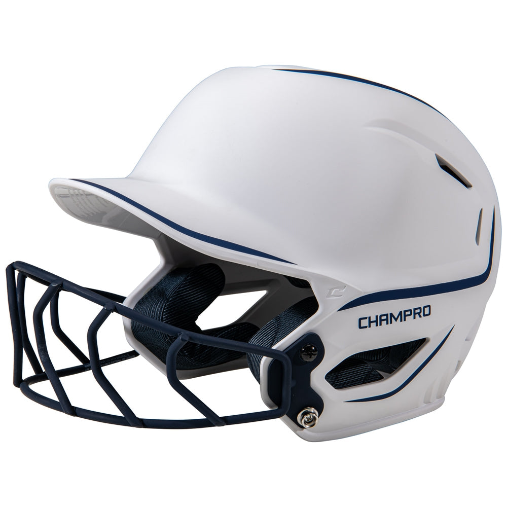 HXE Two-Tone Matte Softball Batting Helmet with Facemask