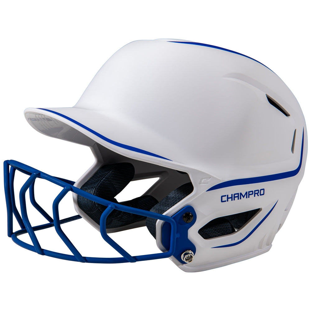 HXE Two-Tone Matte Softball Batting Helmet with Facemask
