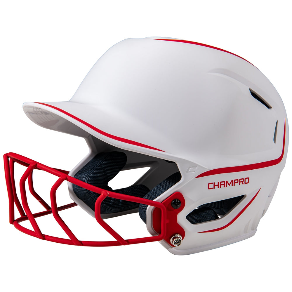 HXE Two-Tone Matte Softball Batting Helmet with Facemask