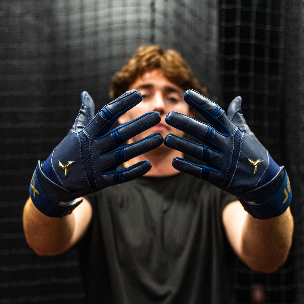 Jax Shadow Navy Pro Cuff Batting Gloves