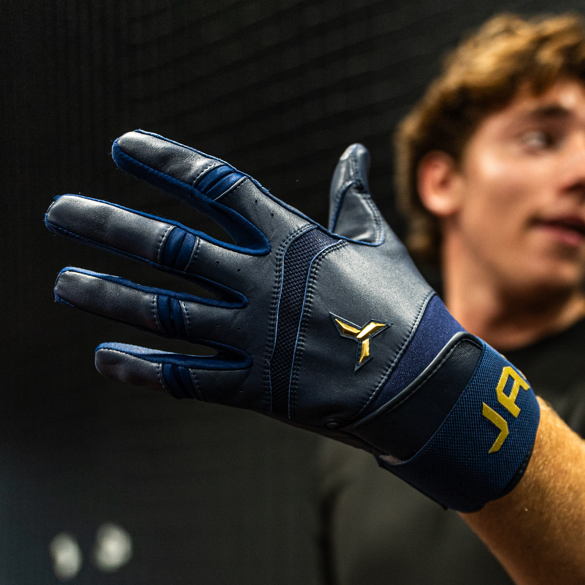 Jax Shadow Navy Pro Cuff Batting Gloves