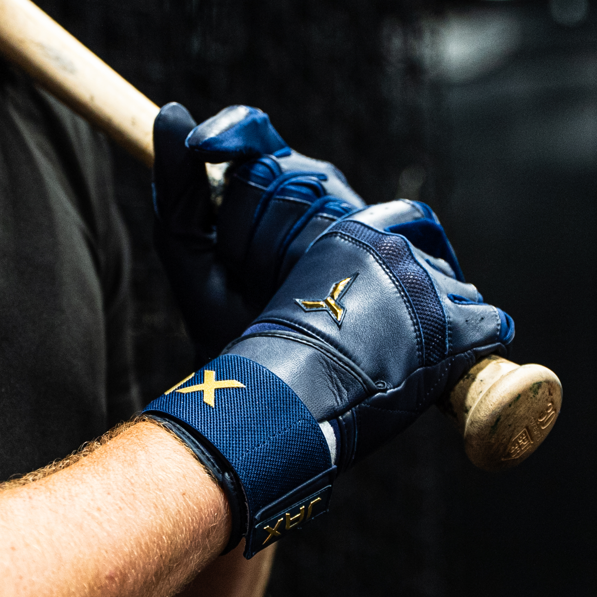 Jax Shadow Navy Pro Cuff Batting Gloves