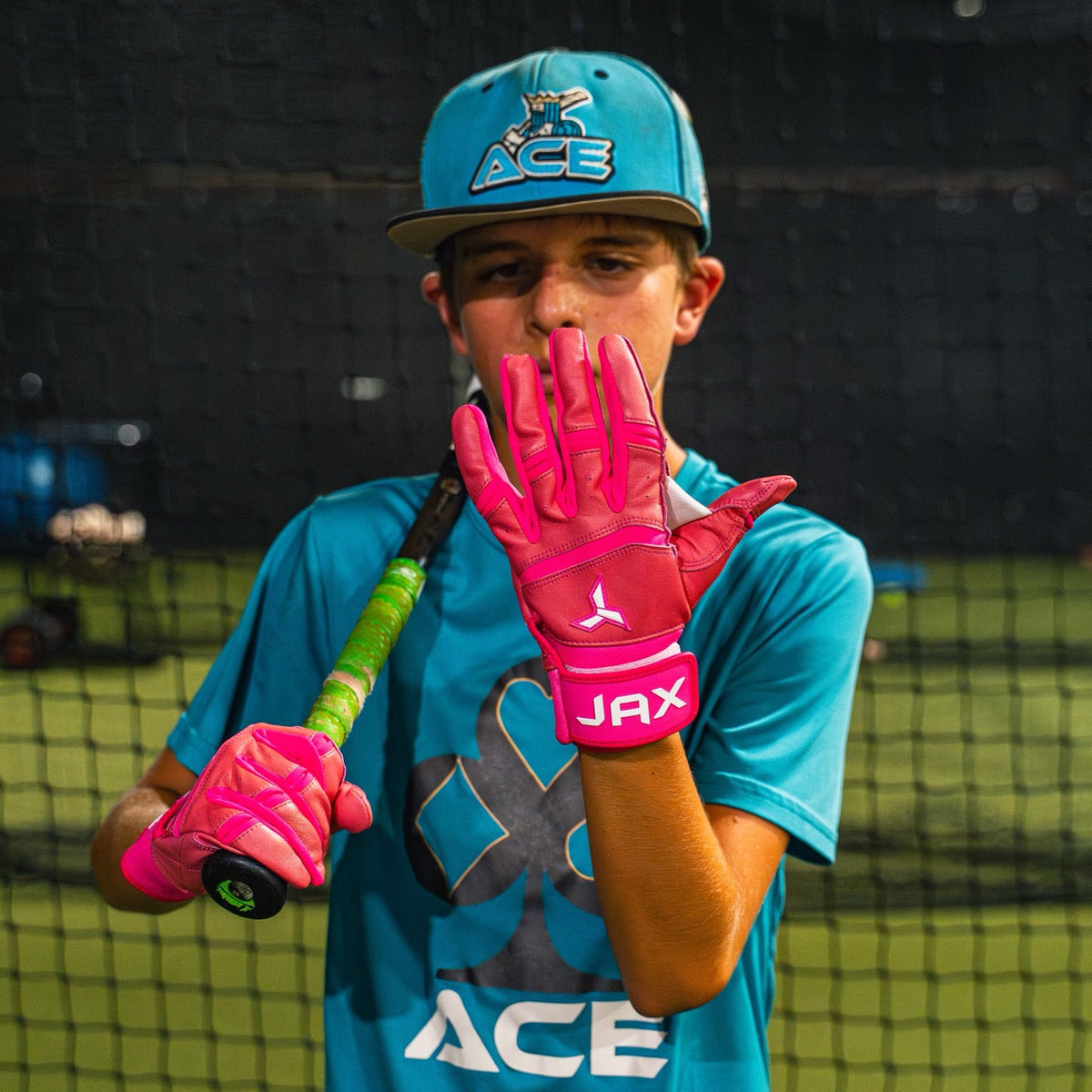 Jax Pink Pro Cuff Batting Gloves