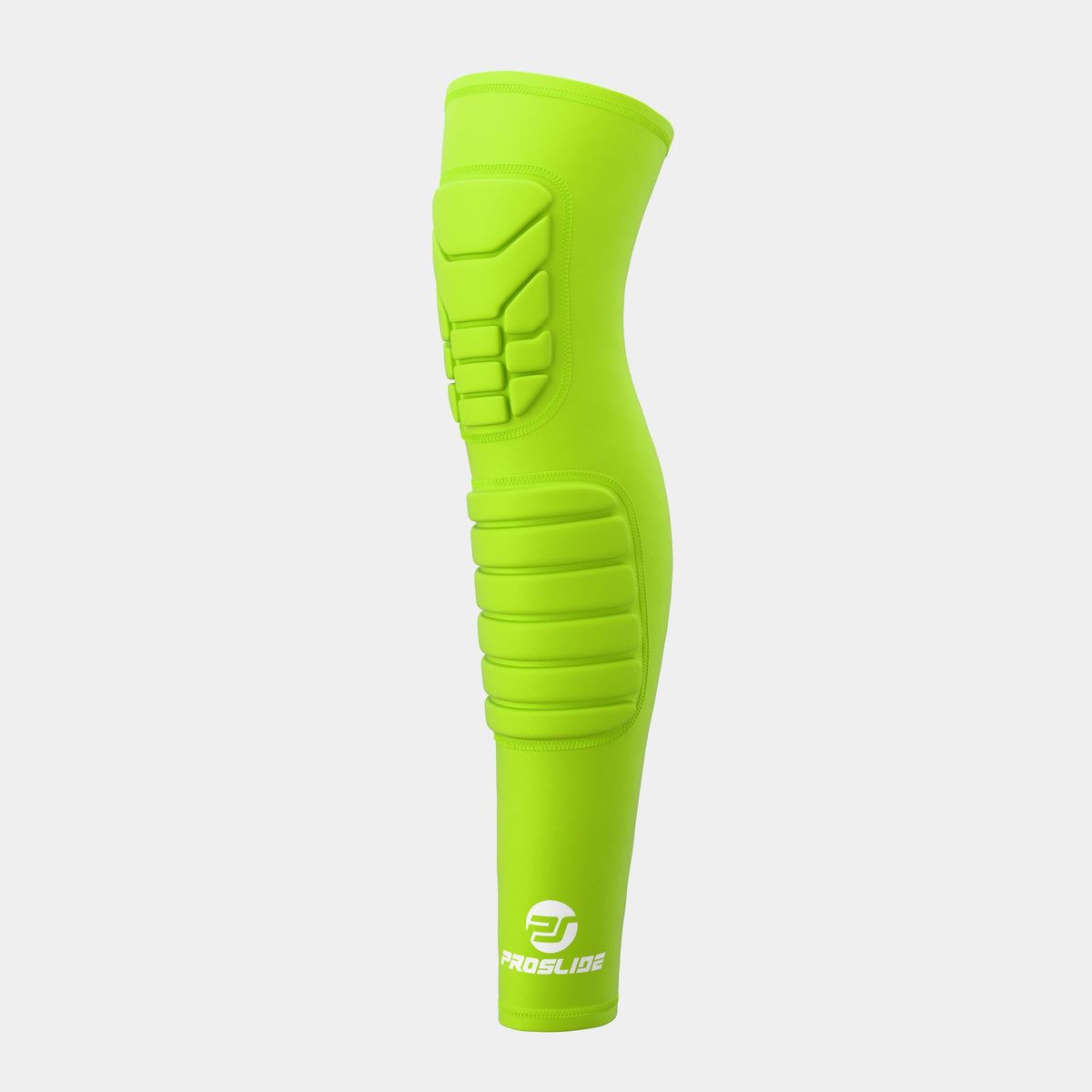 ProSlide lime green padded shin and knee sleeve