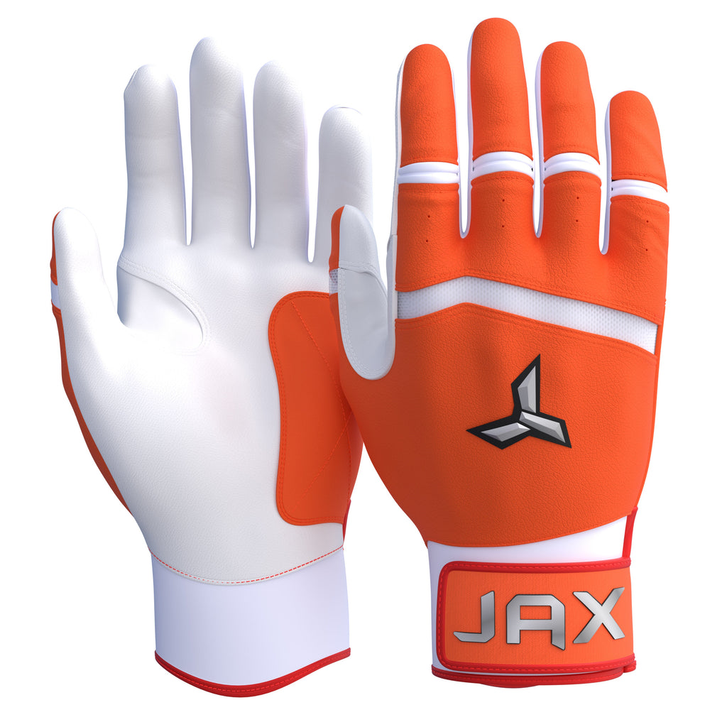 Jax On-Deck Orange Pro Cuff Batting Gloves