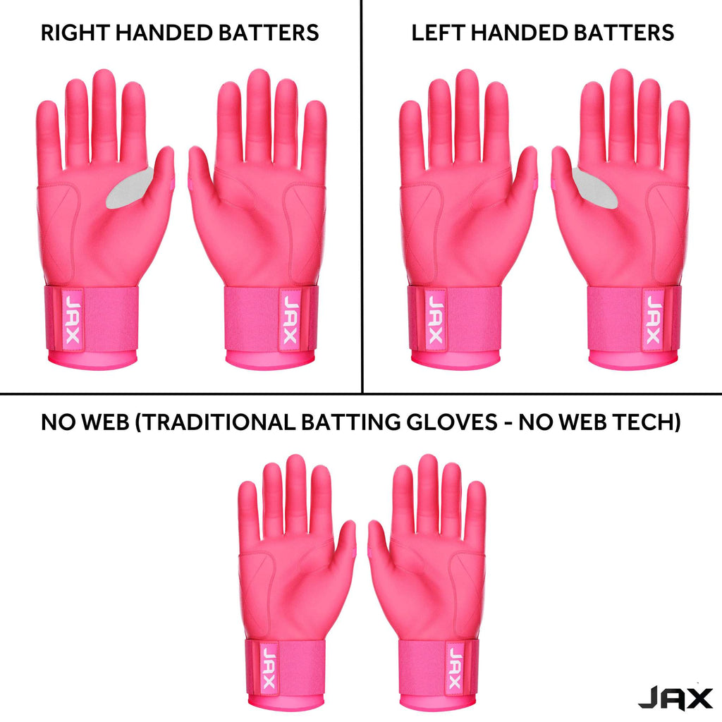 Jax Pink Strap Cuff Batting Gloves
