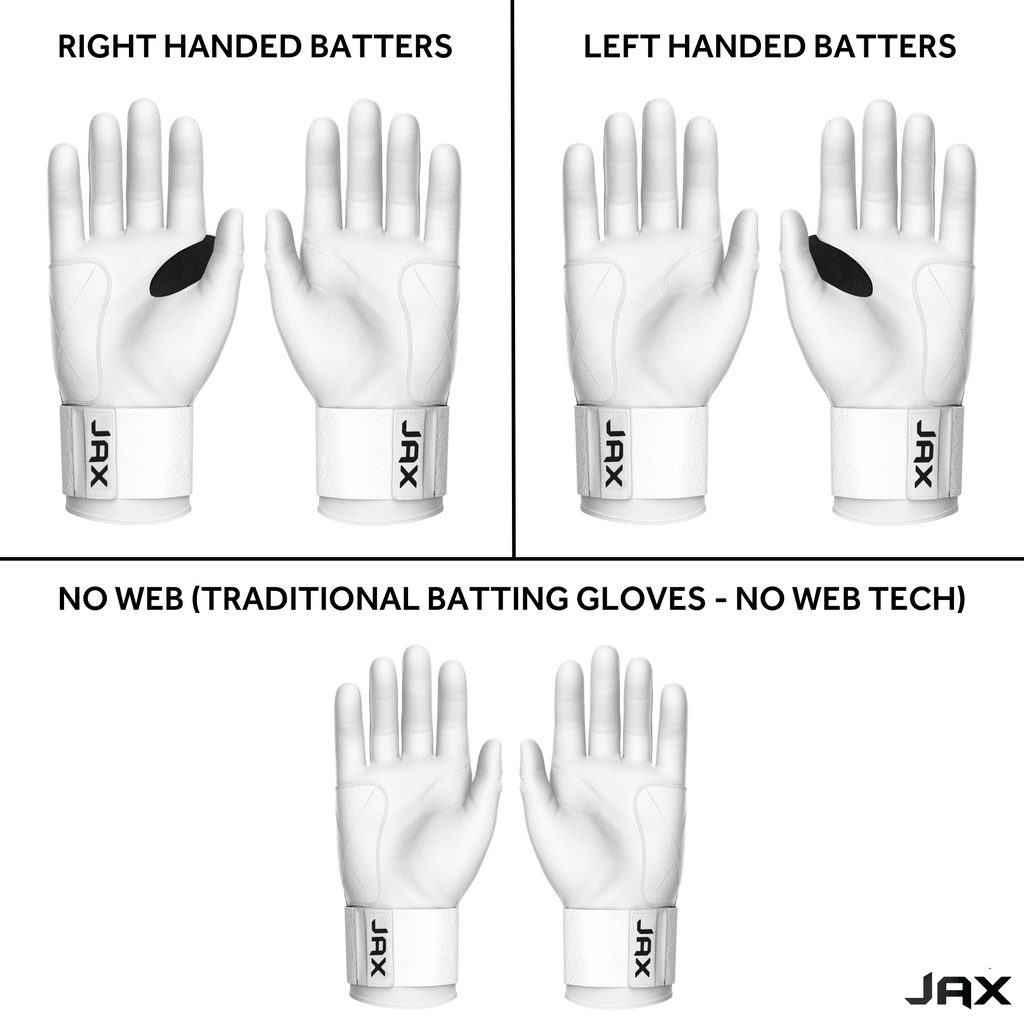 Jax Platinum White Strap Cuff Batting Gloves