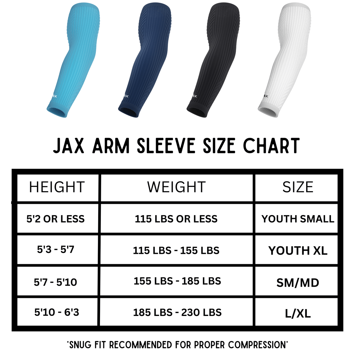 Jax Grey Compression Arm Sleeve