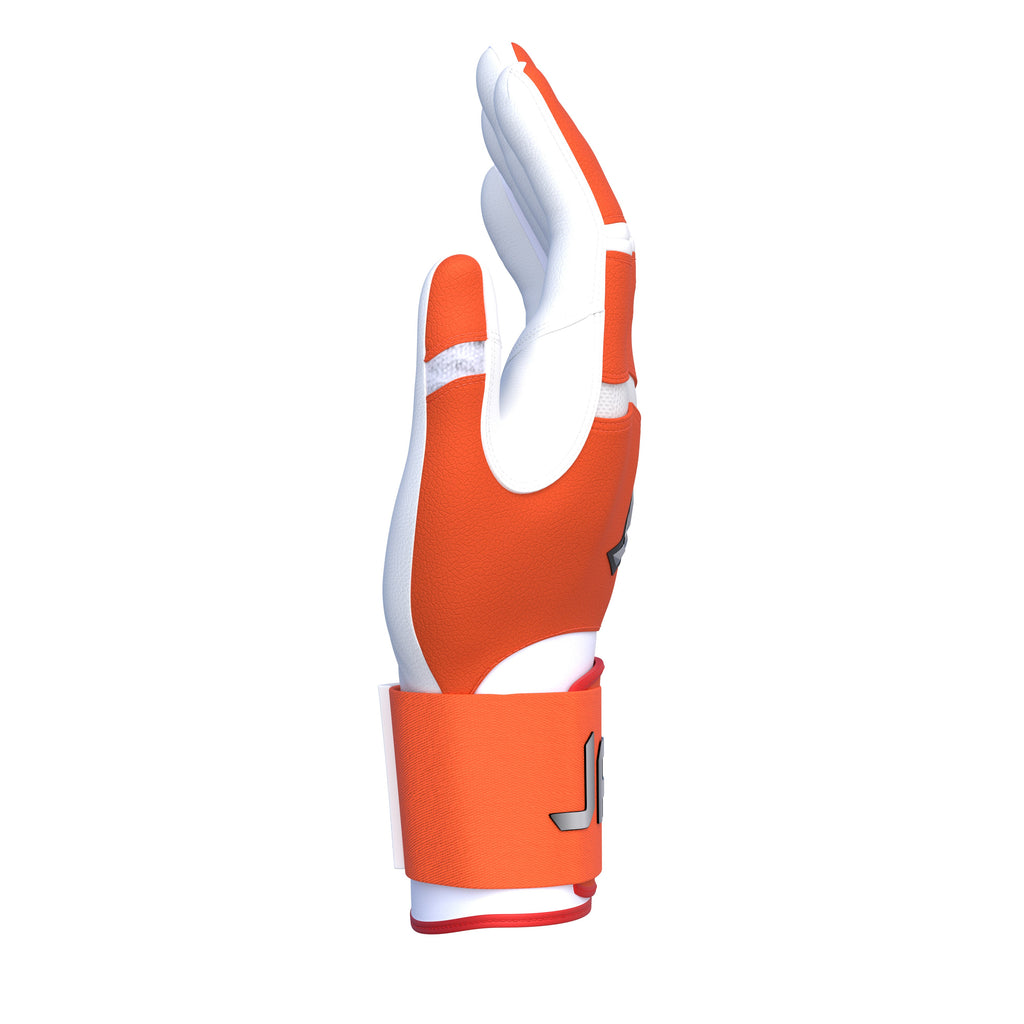 Jax On-Deck Orange Strap Cuff Batting Gloves