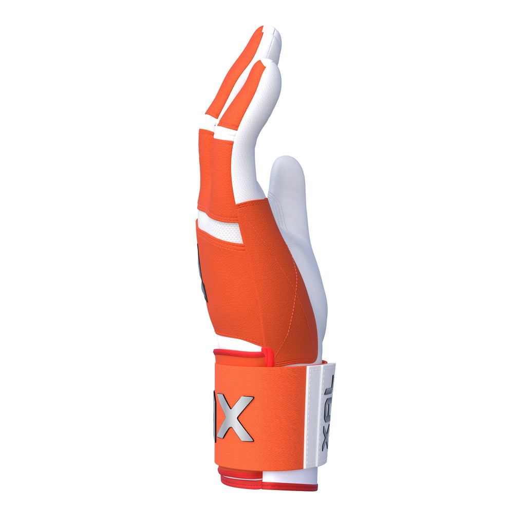 Jax On-Deck Orange Strap Cuff Batting Gloves