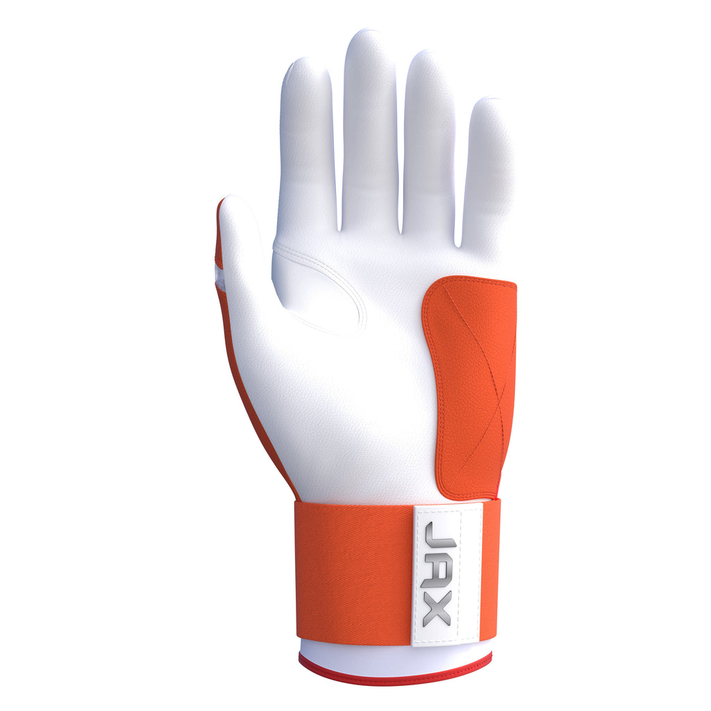 Jax On-Deck Orange Strap Cuff Batting Gloves