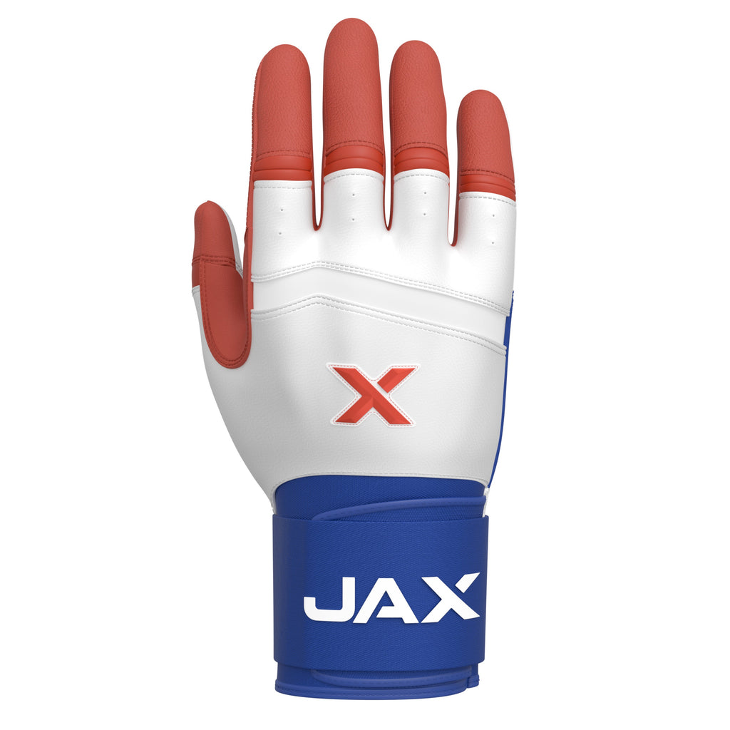 Jax USA Pop Strap Cuff Batting Gloves with Carrying Bag