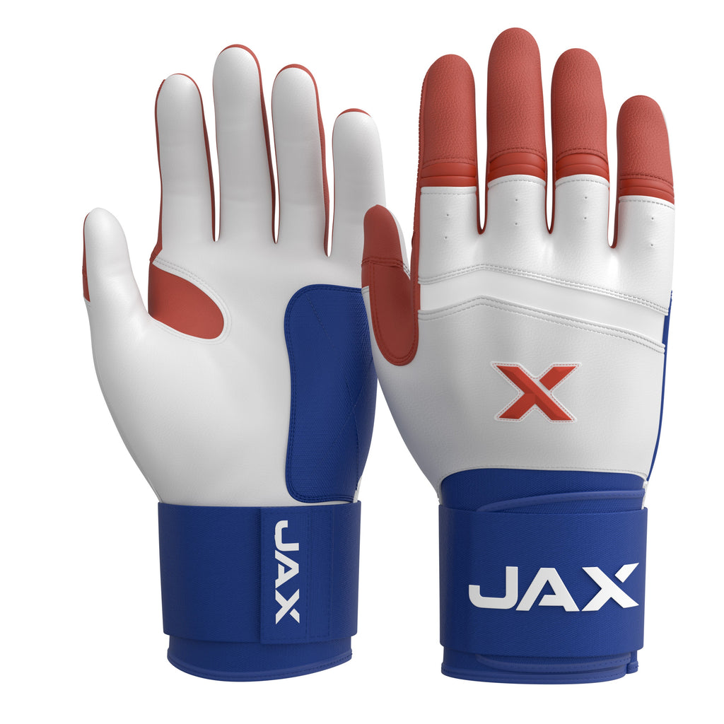 Jax USA Pop Strap Cuff Batting Gloves with Carrying Bag