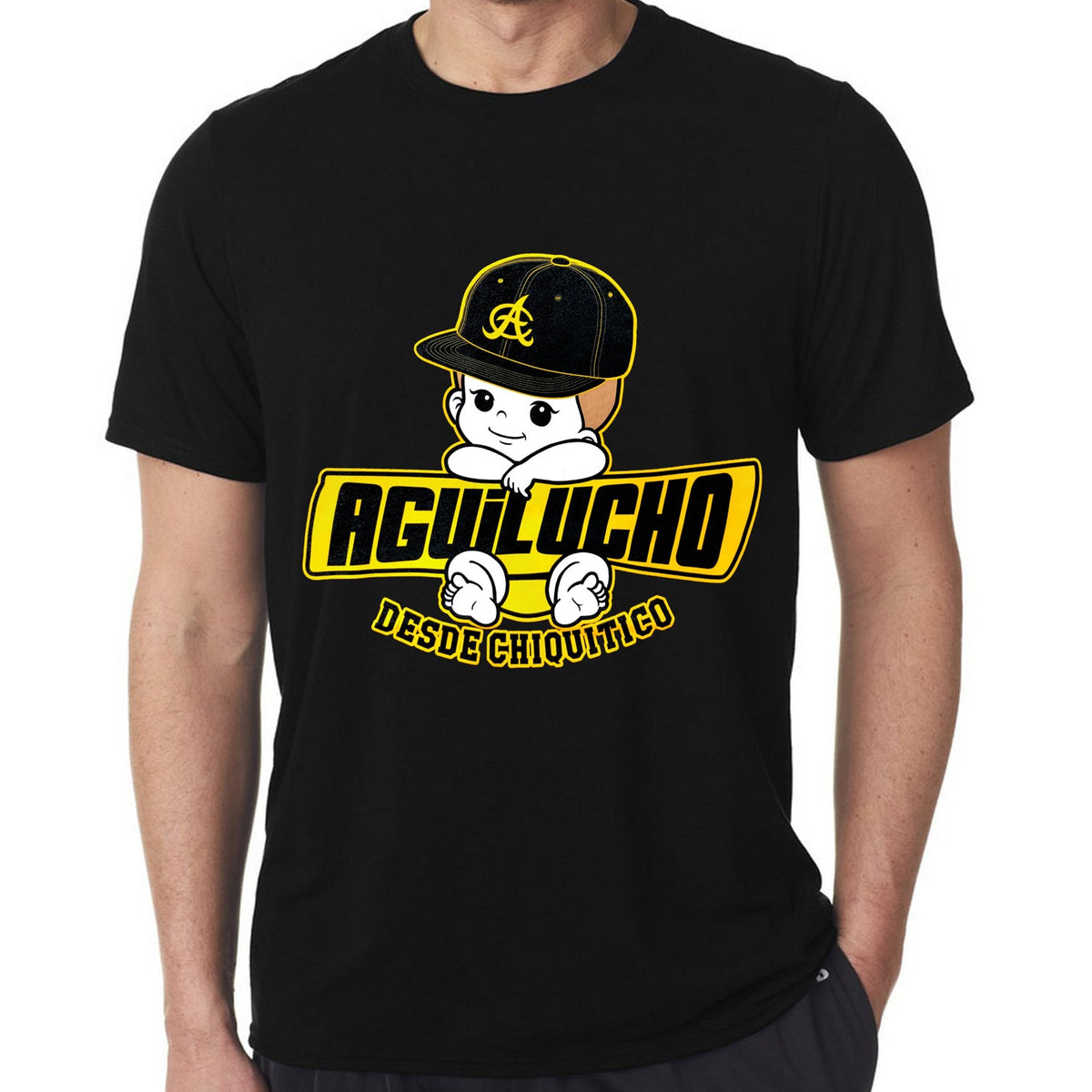 Aguilas Cibaeñas Aguilucho desde chiquitico ADULT Black T-Shirt