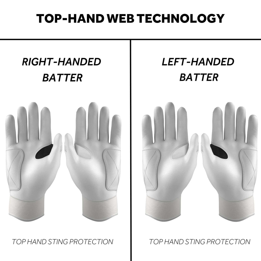 Jax Platinum White Pro Cuff Batting Gloves