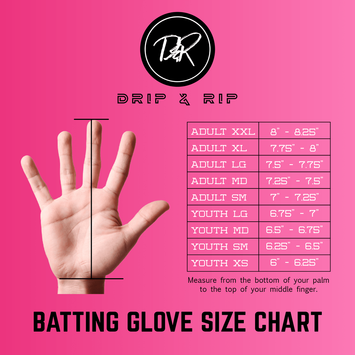 Drip & Rip™ 'Baller' Series Premium Leather Long Cuff Batting Glove South Beach Smoke