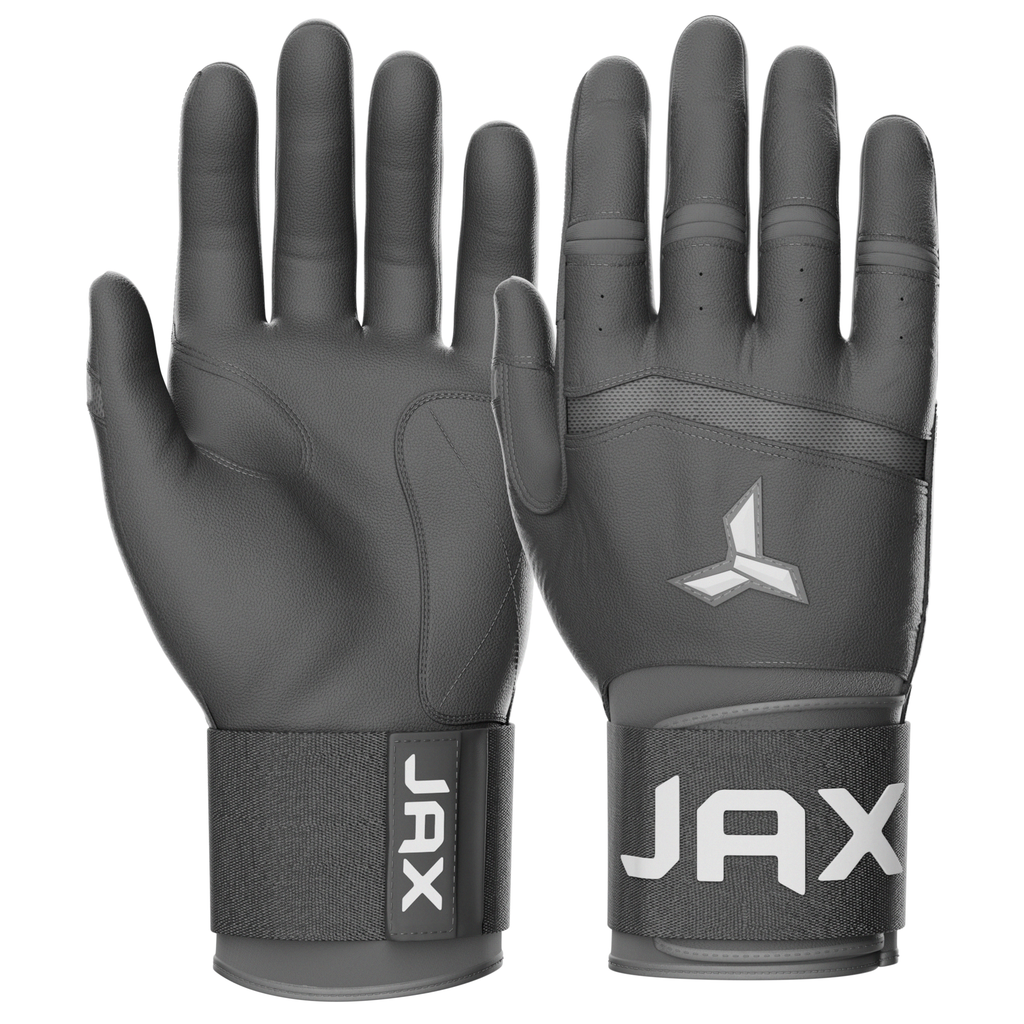 Jax Cool Grey Strap Cuff Batting Gloves