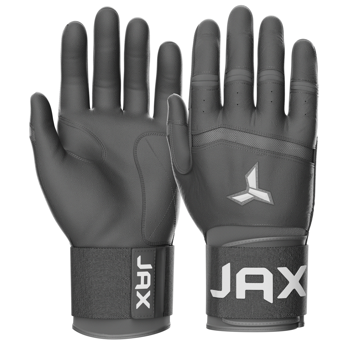 Jax Cool Grey Strap Cuff Batting Gloves