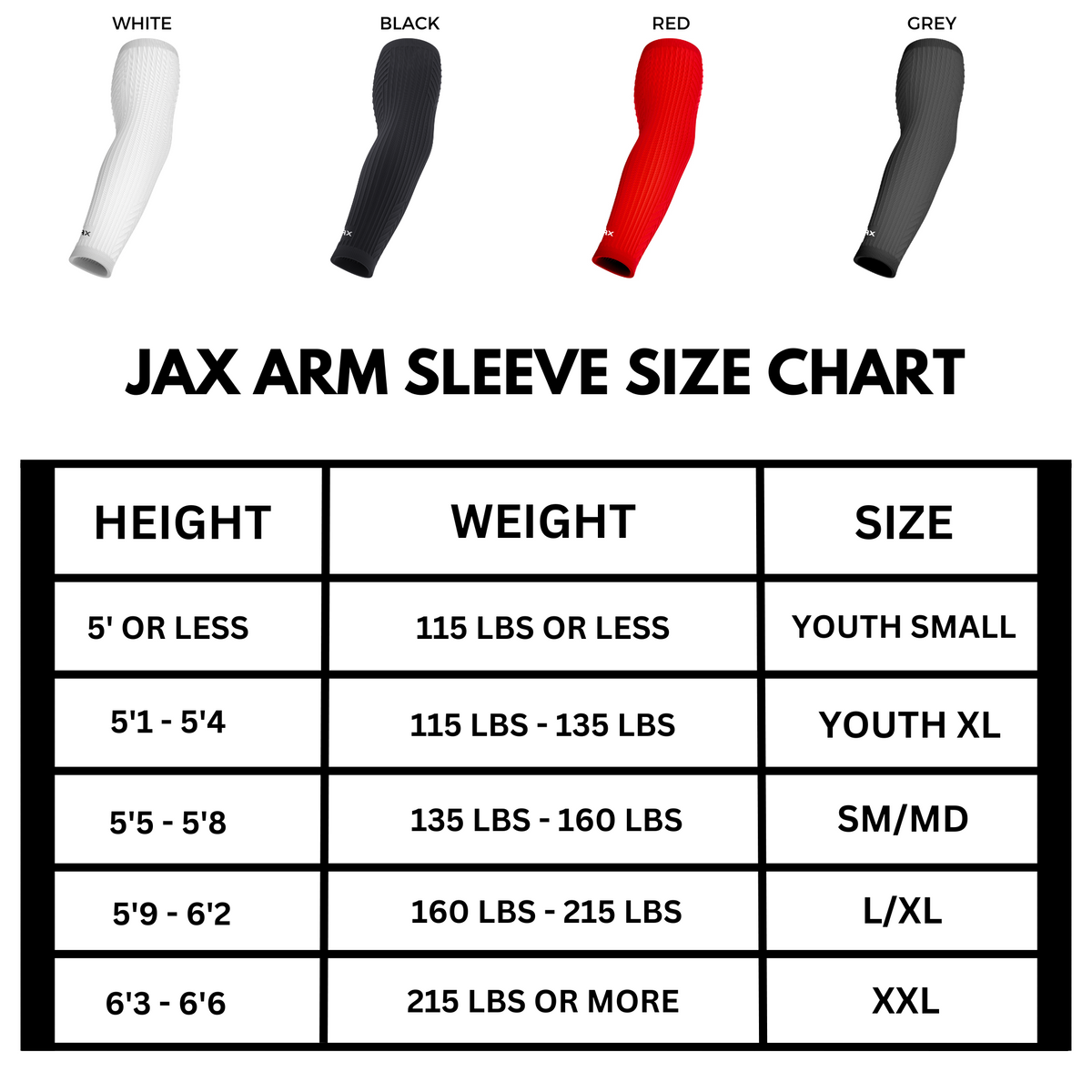 Jax Black Compression Arm Sleeve